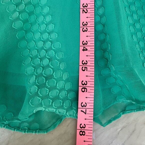 Karl Lagerfeld Paris Swiss Dot Sleeveless Midi Mint Green Dress size 10 - Picture 6 of 7